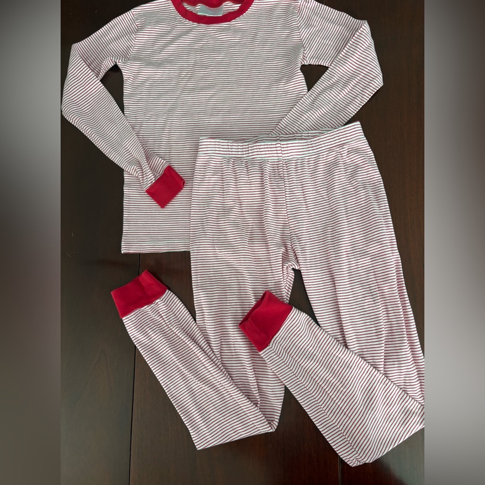 girls lake pajamas red stripe size 12 like new great quality